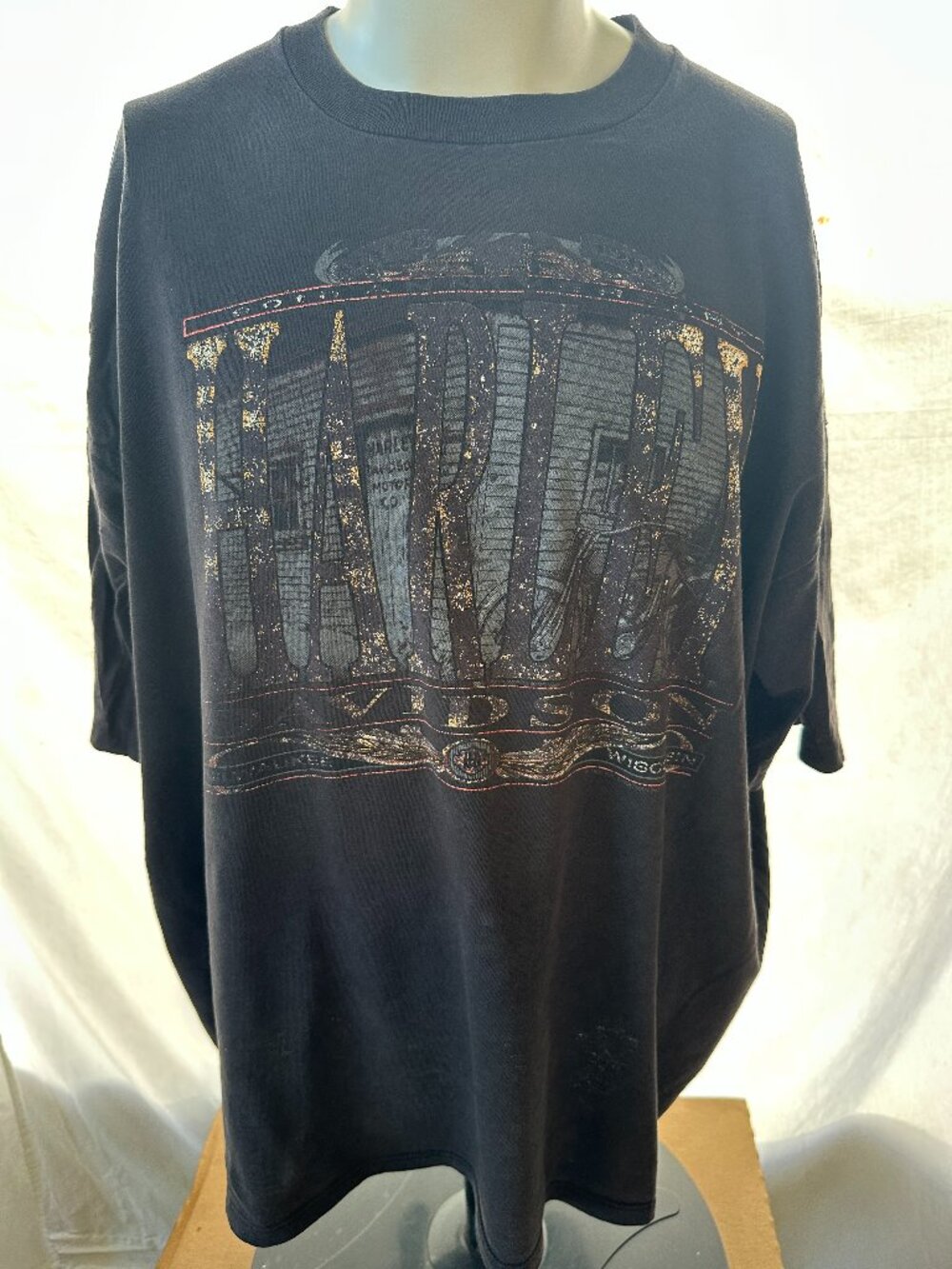 Vintage Chicago Illinois Harley Davidson Men's Black Shirt Size 4XL XXXXL